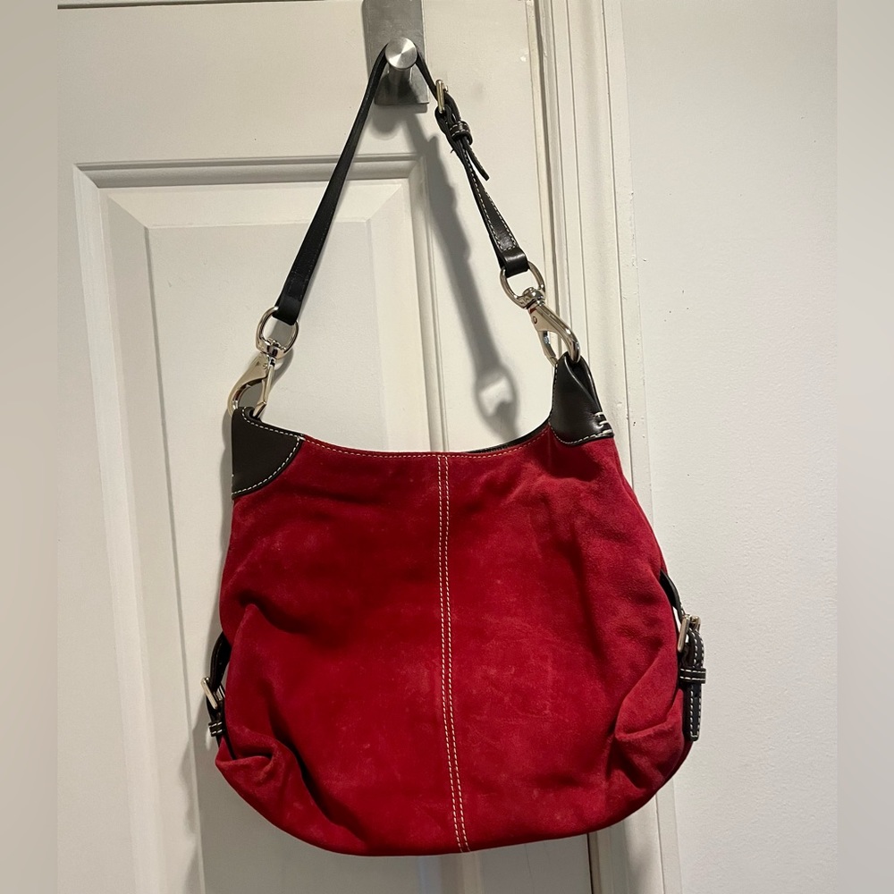 Dooney & Bourke red suede bag - Picture 2 of 16